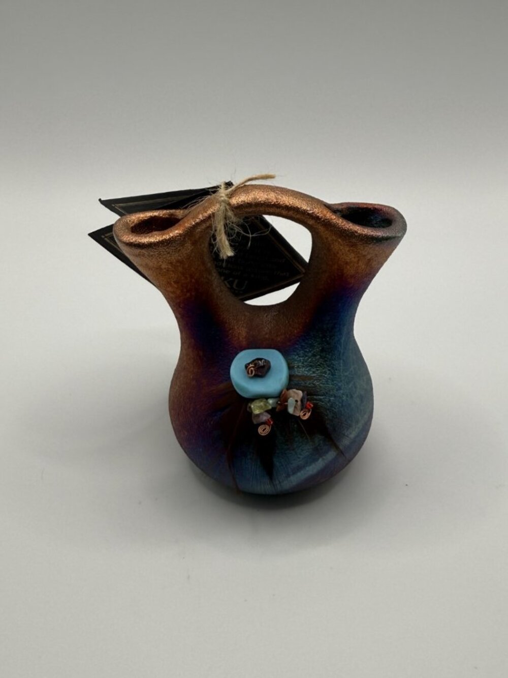 Raku Signed Mini-Wedding Vase with Wedding Prayer